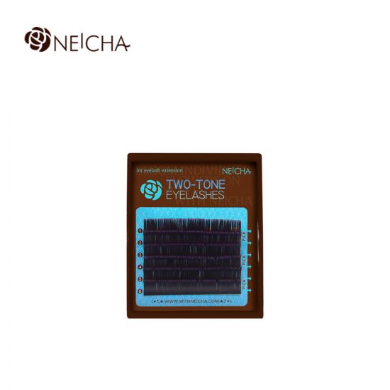 Ресницы двухцветные NEICHA Black-Violet MINI 6 линий MIX
