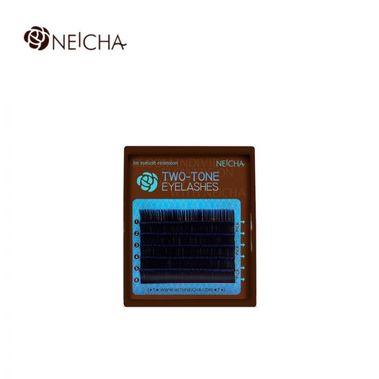 Ресницы двухцветные NEICHA Black-Blue MINI 6 линий MIX