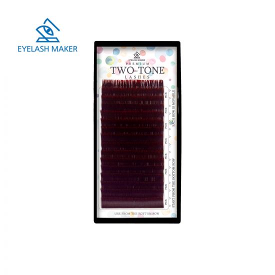 Ресницы двухцветные EYELASH MAKER Black-Red 16 линий