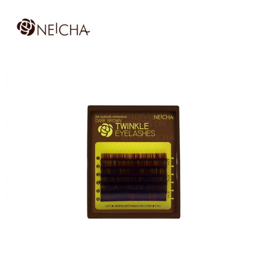 Ресницы коричневые NEICHA Twinkle Dark Brown MINI 6 линий